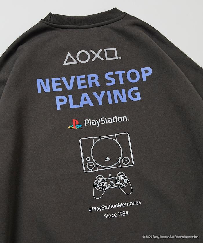 寬鬆版型 背部印花標誌 圓領衛衣 / PlayStation