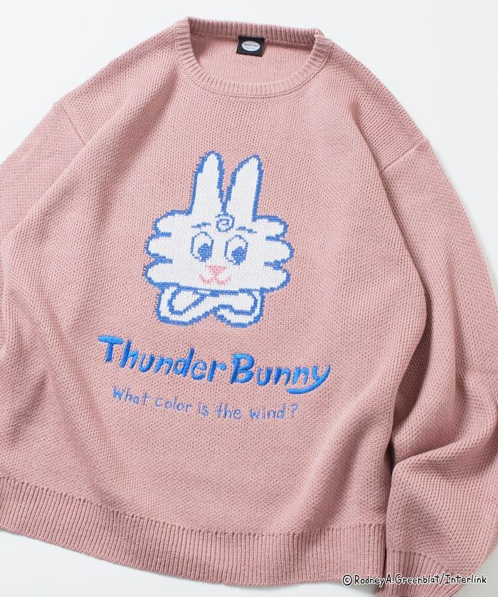 Thunder Bunny / 《Thunder Bunny》特別款寬鬆版型提花圓領針織衫【限量】