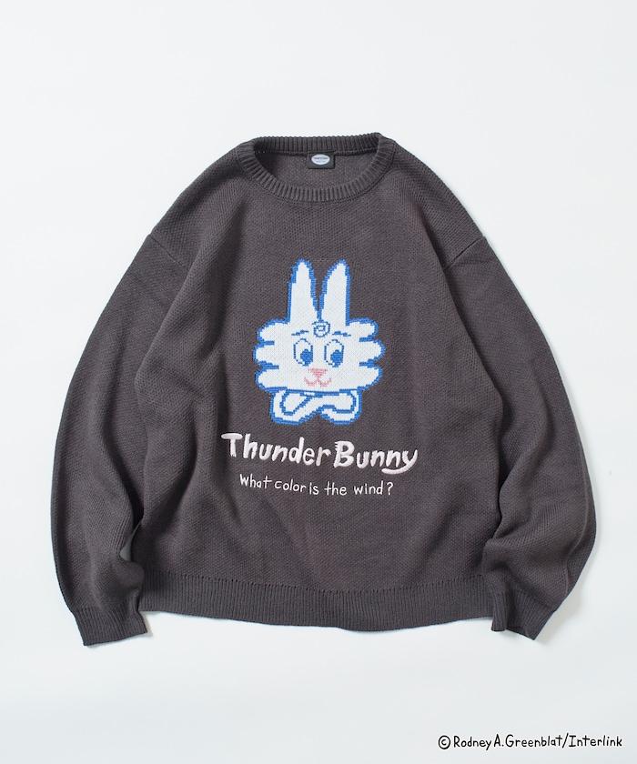 Thunder Bunny / 《Thunder Bunny》特別款寬鬆版型提花圓領針織衫【限量】