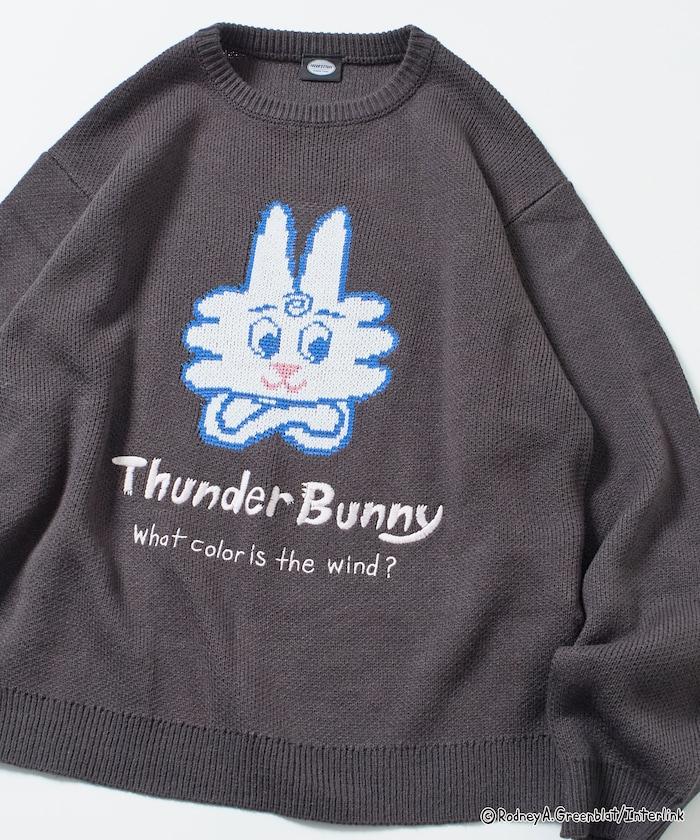 Thunder Bunny / 《Thunder Bunny》特別款寬鬆版型提花圓領針織衫【限量】