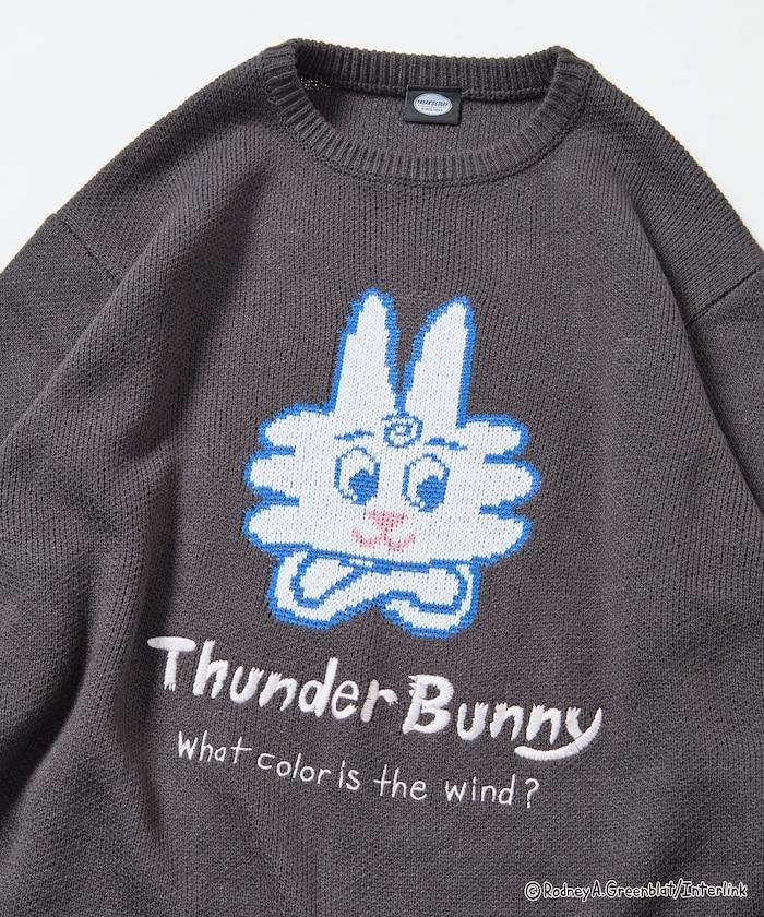Thunder Bunny / 《Thunder Bunny》特別款寬鬆版型提花圓領針織衫【限量】