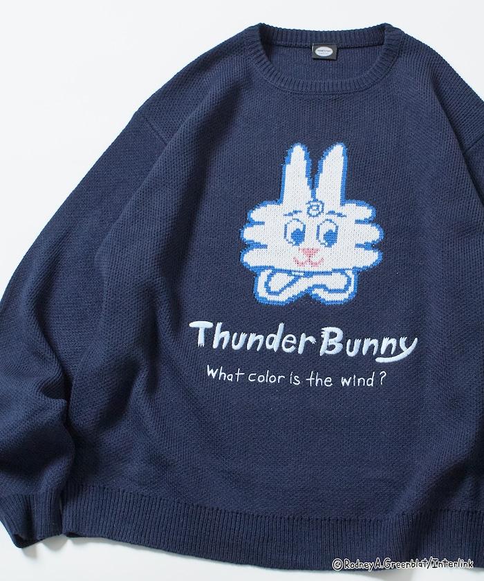 Thunder Bunny / 《Thunder Bunny》特別款寬鬆版型提花圓領針織衫【限量】