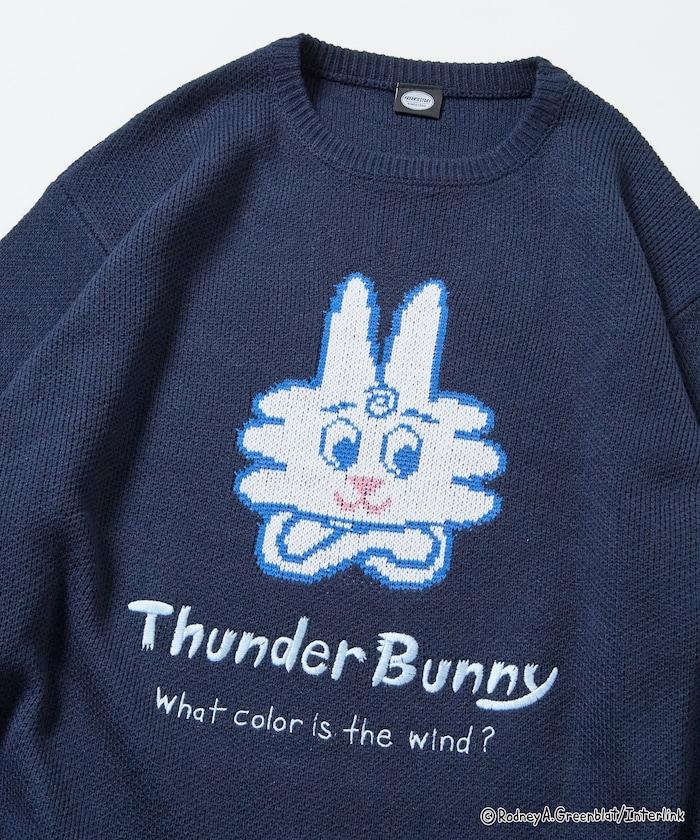 Thunder Bunny / 《Thunder Bunny》特別款寬鬆版型提花圓領針織衫【限量】
