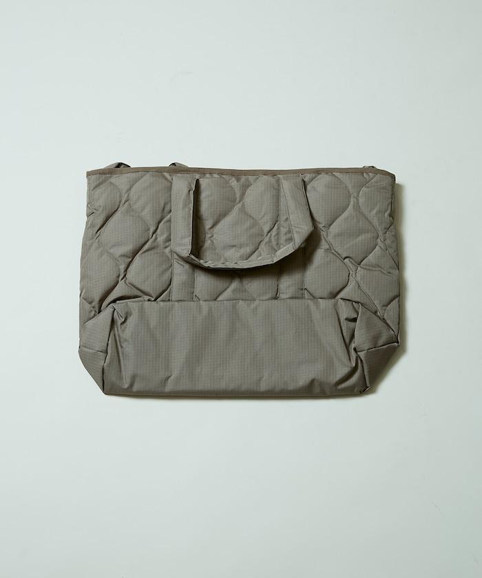 軍風拉鍊托特羽絨包-M