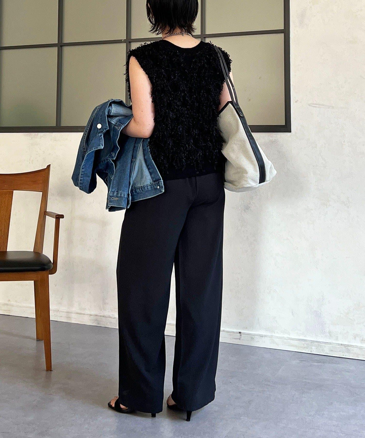 輕薄喬其紗寬鬆長褲