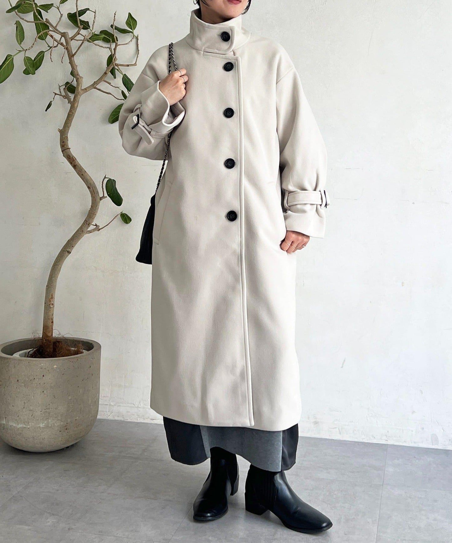 立領長款大衣