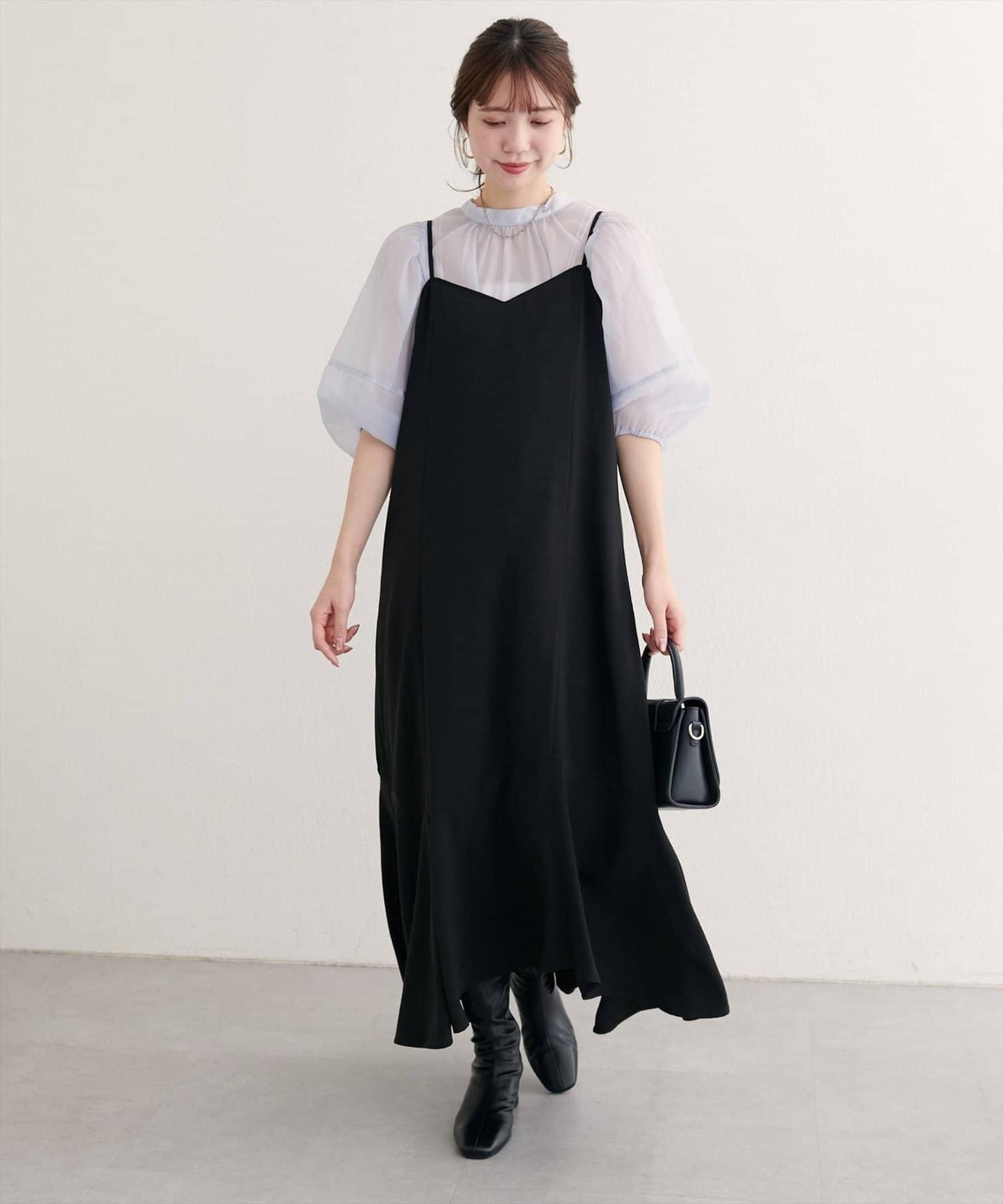 【natural couture】不對稱下襬吊帶連衣裙