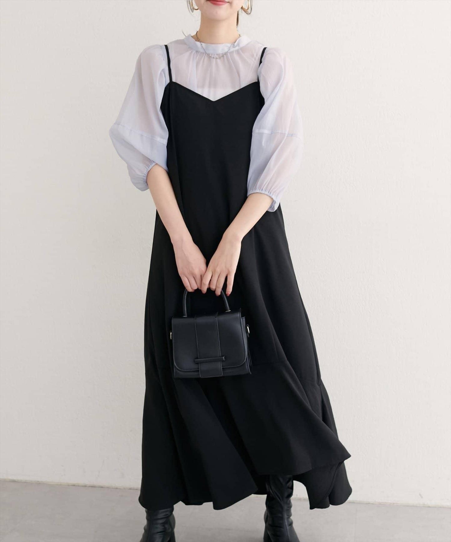 【natural couture】不對稱下襬吊帶連衣裙