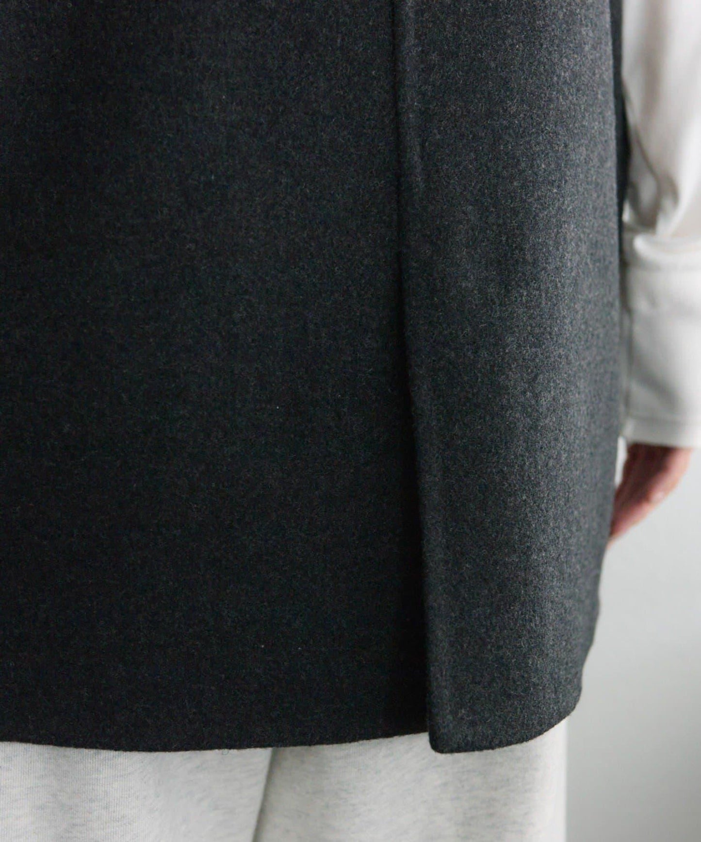 手工風羊毛混紡馬甲背心