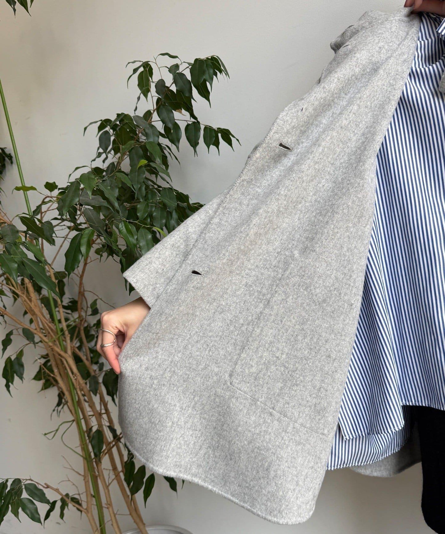 羊毛輕薄雙面立領大衣