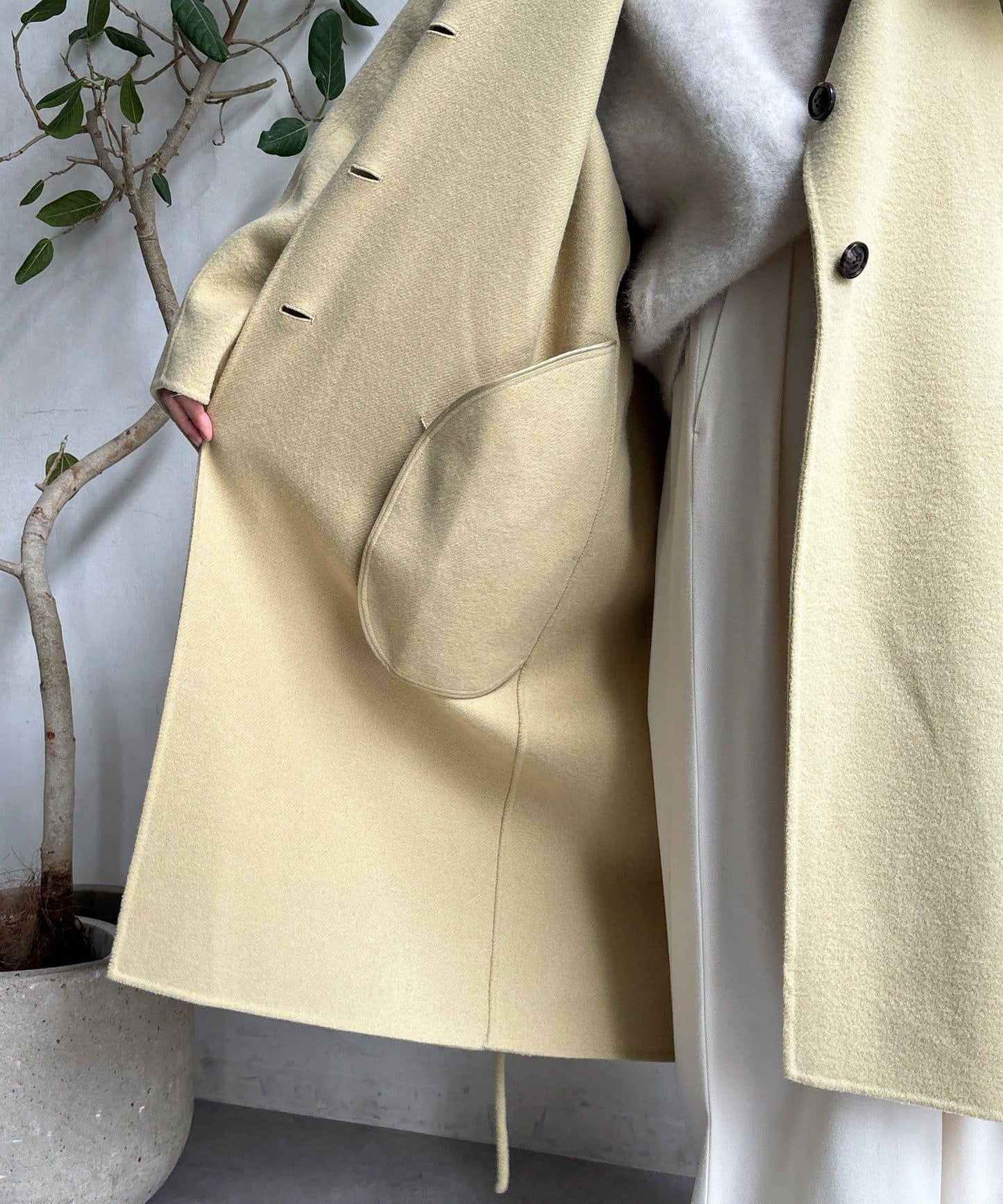 海狸絨長款大衣