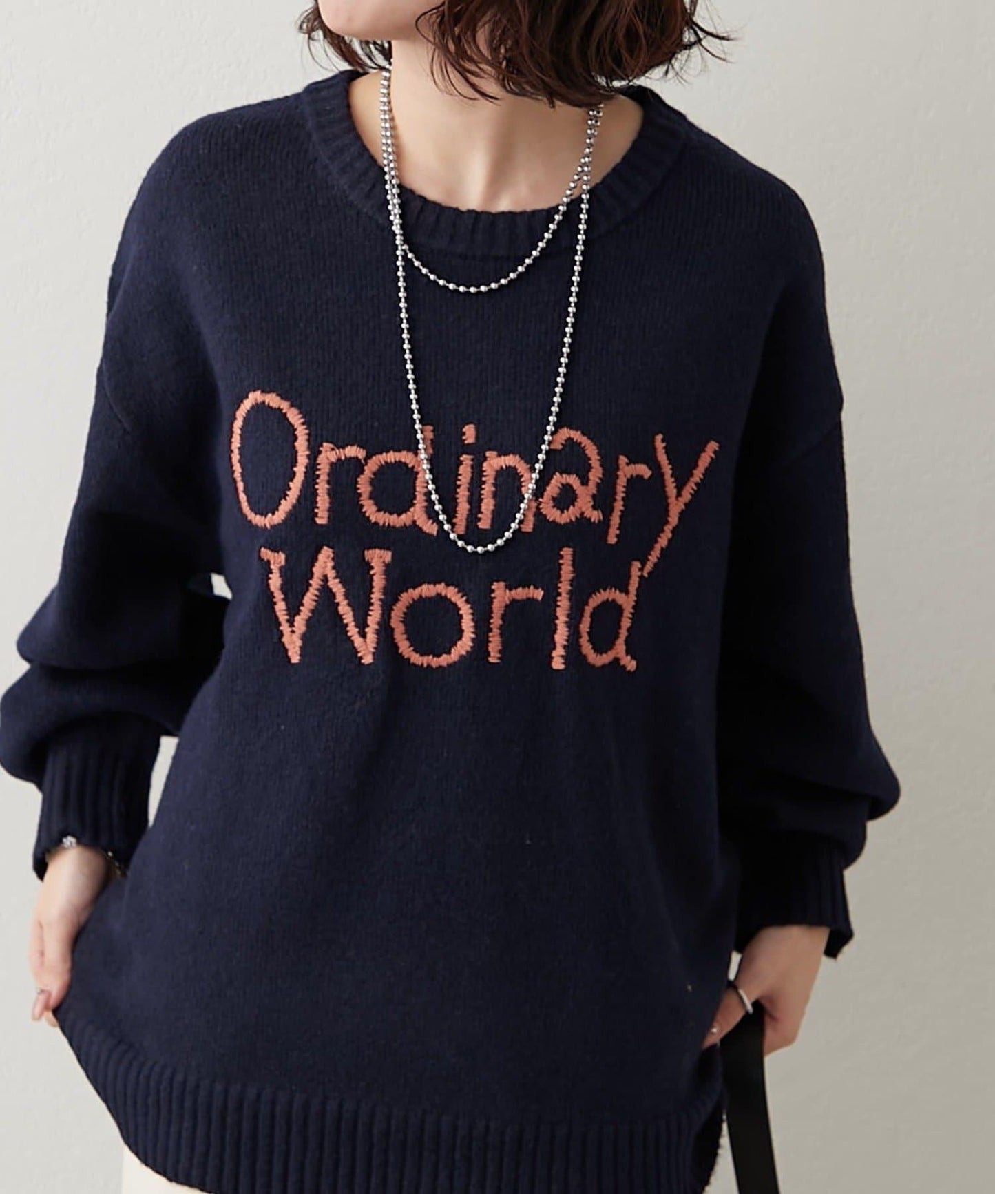 刺繡標誌針織套頭衫