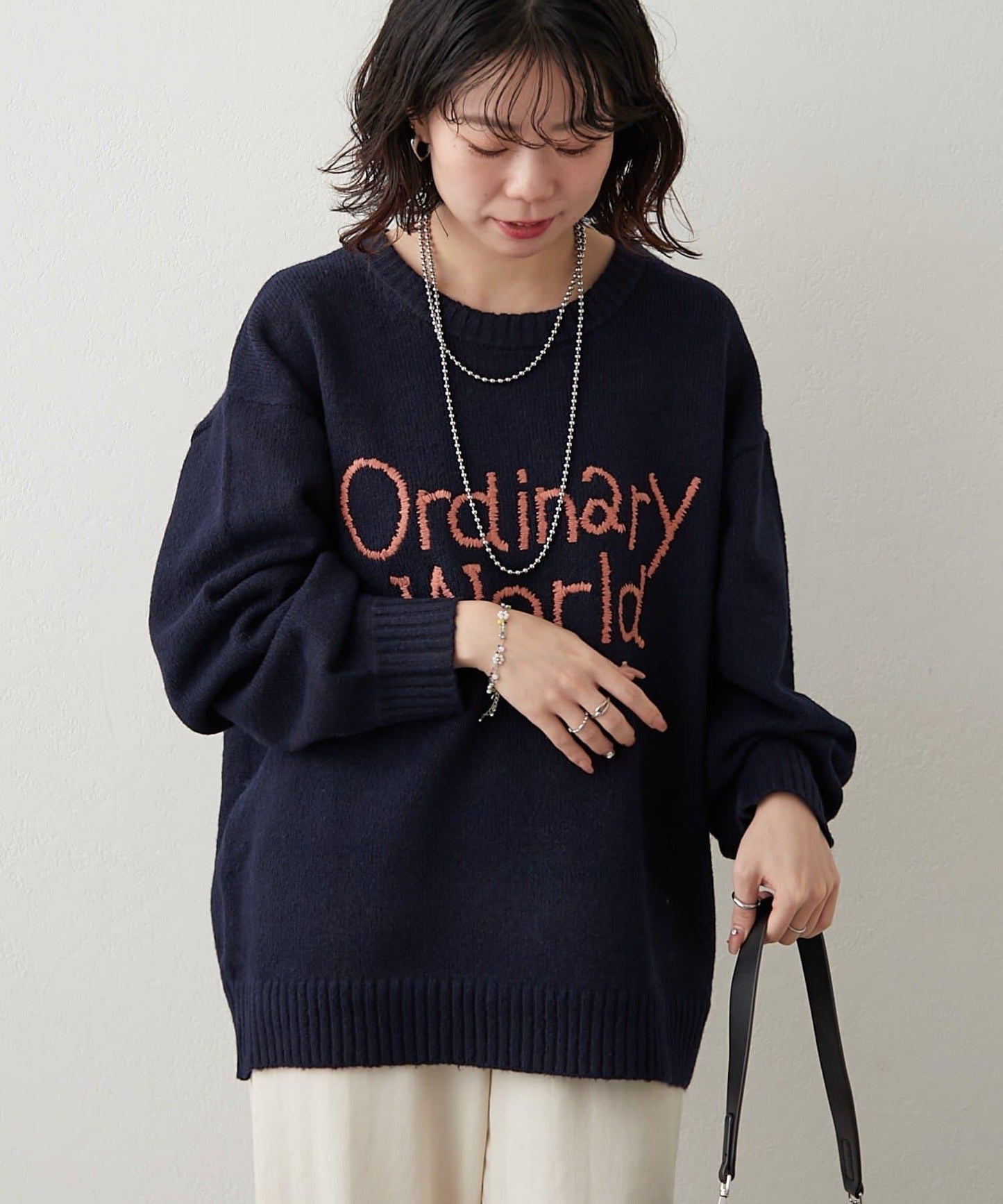 刺繡標誌針織套頭衫