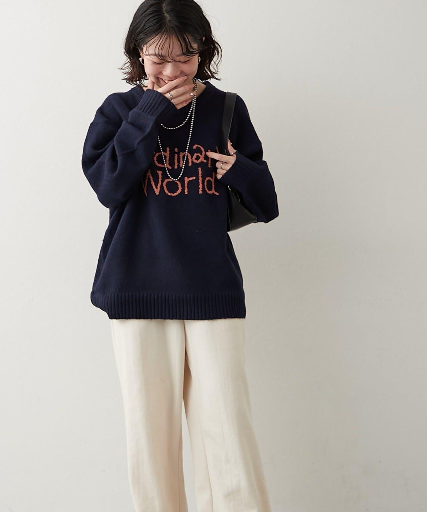 刺繡標誌針織套頭衫
