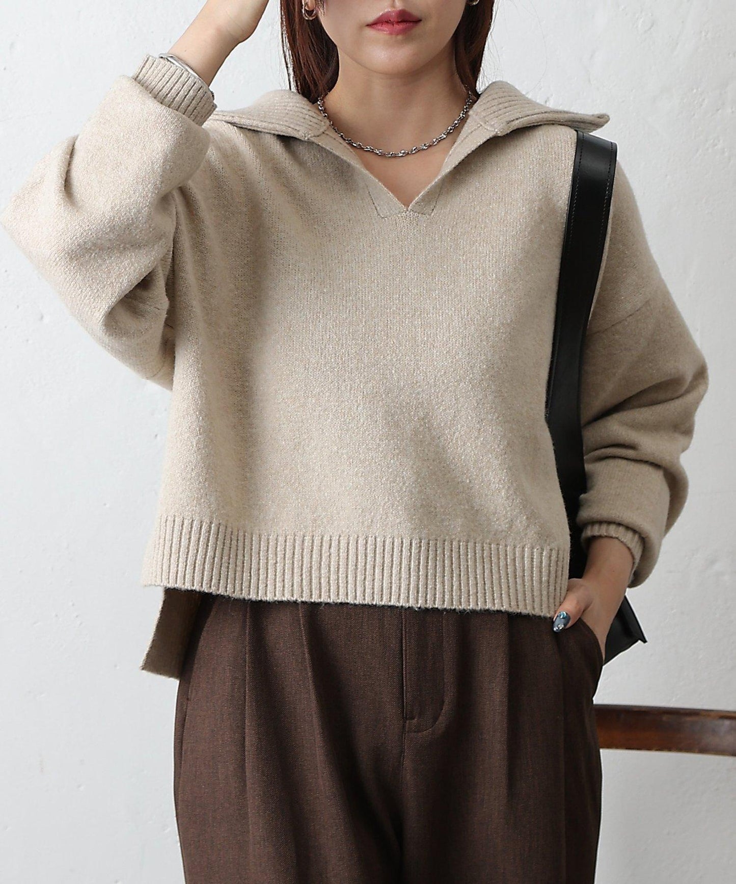 柔軟帶領開襟襯衫