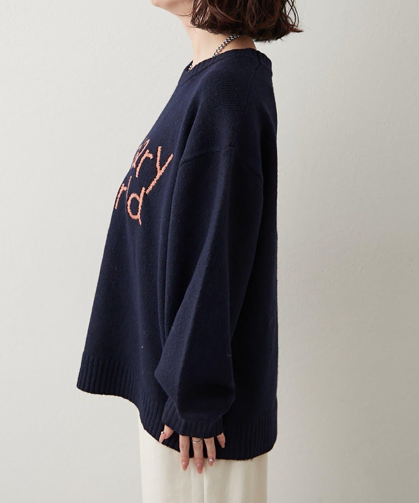 刺繡標誌針織套頭衫