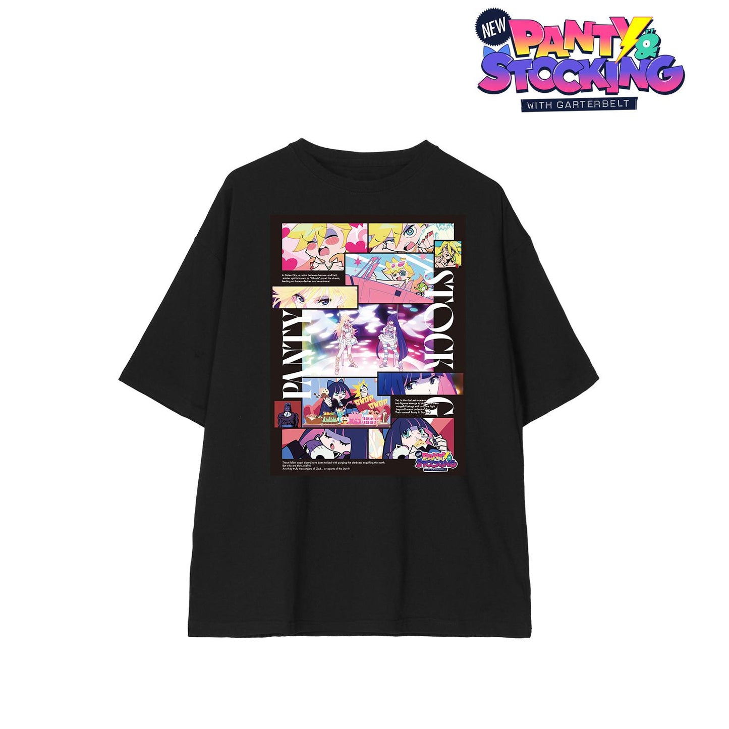New PANTY & STOCKING with GARTERBELT_(尺碼/M)_潘蒂&襪帶 場景圖案寬鬆版型男女同款T恤