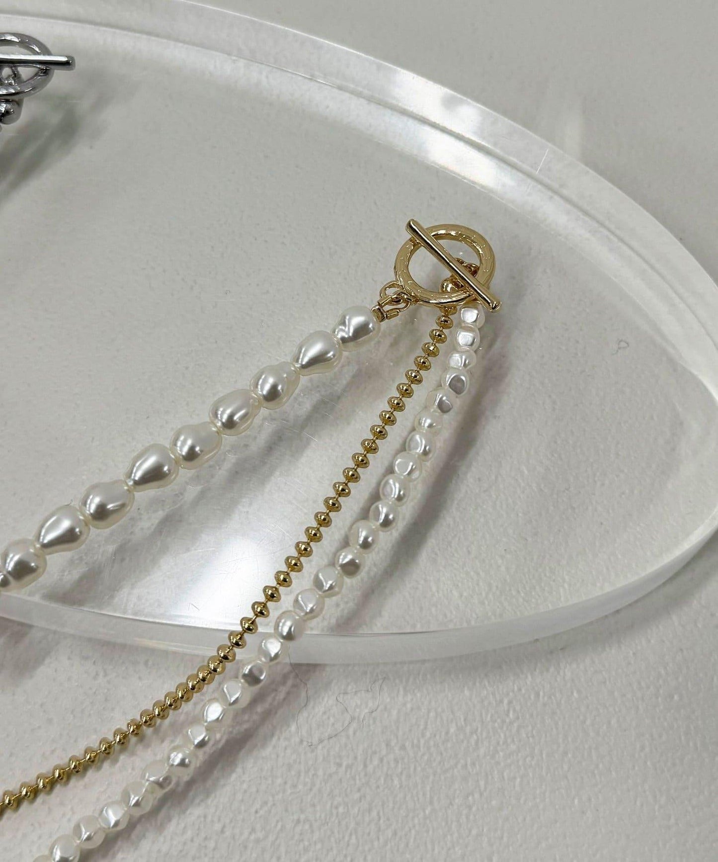 珍珠鏈不對稱項鍊