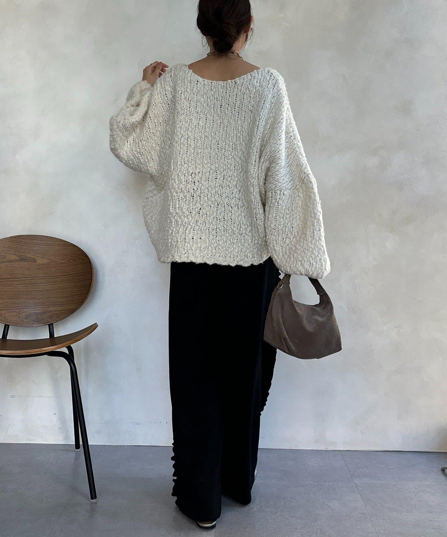 剪裁喬其紗側邊荷葉邊褲