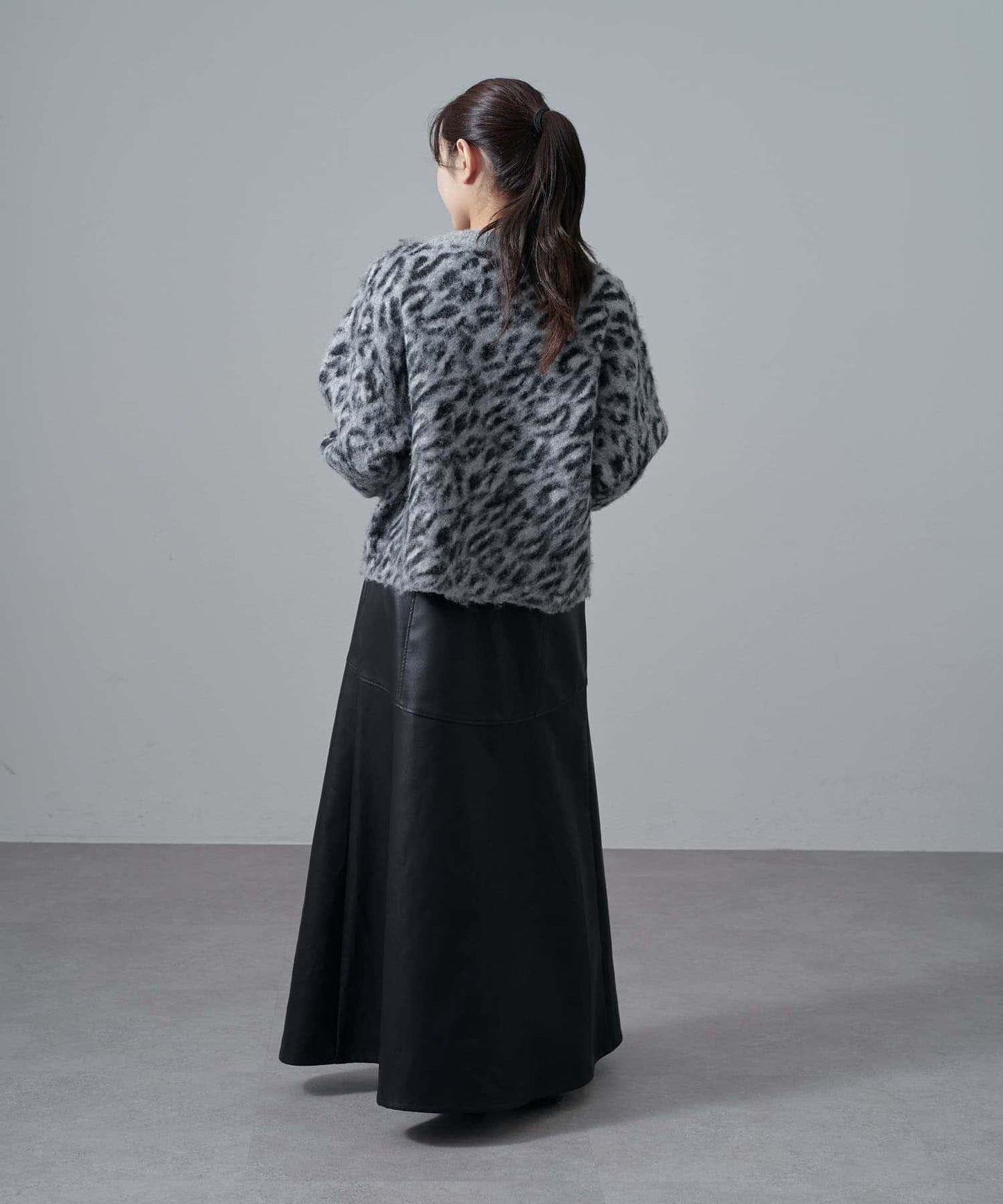 豹紋長毛絨夾克開衫