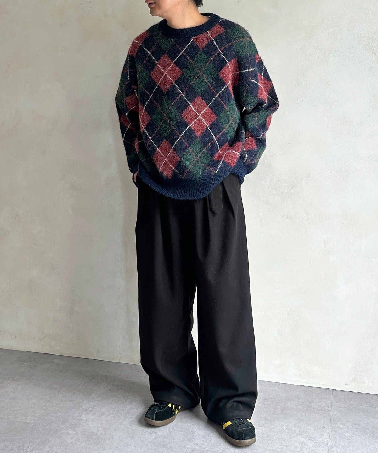 仿羊毛繫帶休閒褲