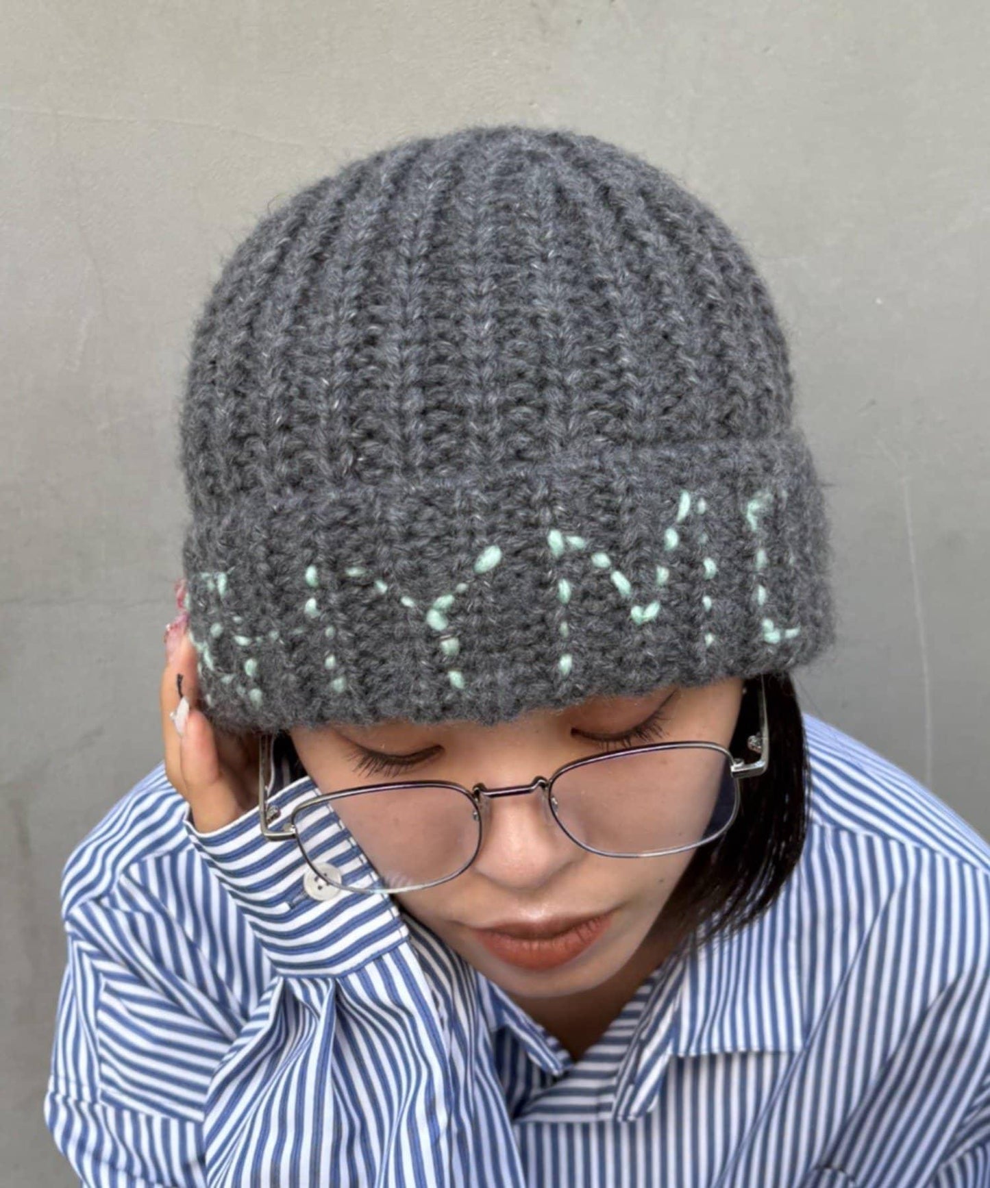 【UNISEX】刺繡logo針織帽