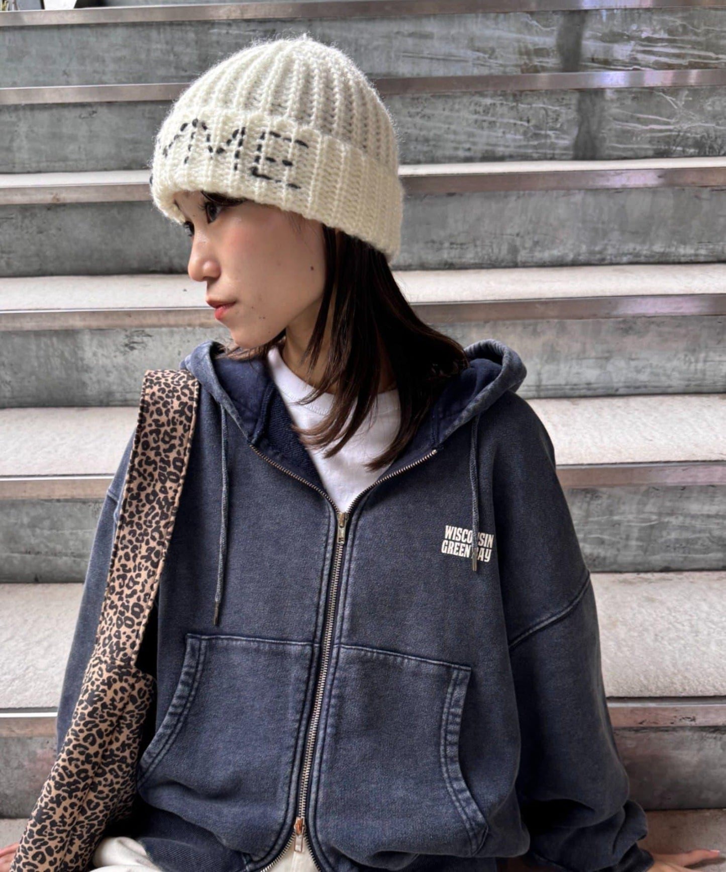 【UNISEX】刺繡logo針織帽