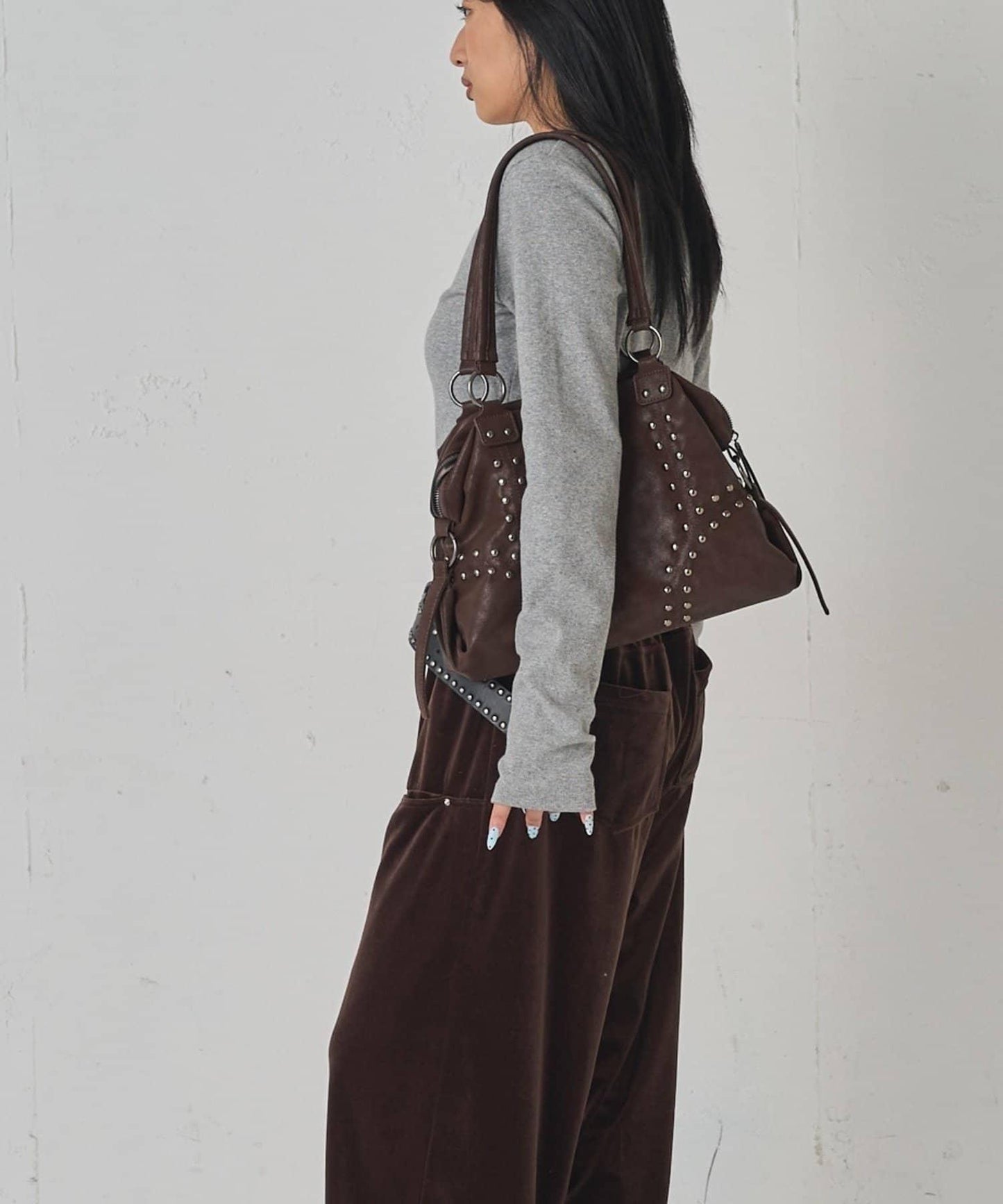 側袋天鵝絨長褲