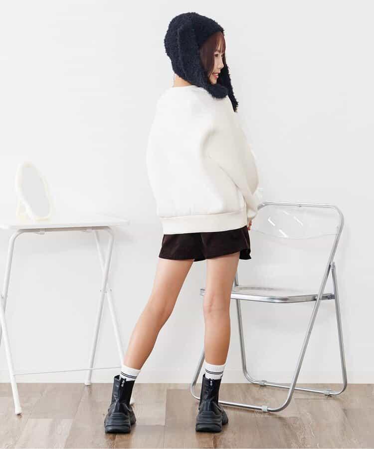 紙箱袖拼接條紋蝴蝶結衛衣