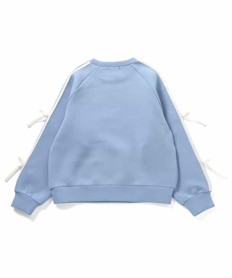 紙箱袖拼接條紋蝴蝶結衛衣