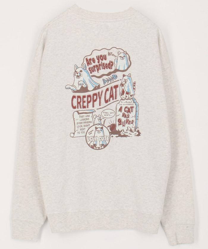 寬鬆版型背面印花圓領衛衣 / CATS GHOST