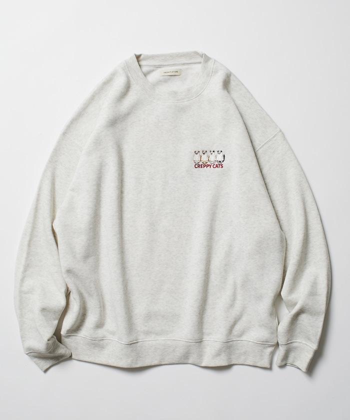 寬鬆版型背面印花圓領衛衣 / CATS GHOST