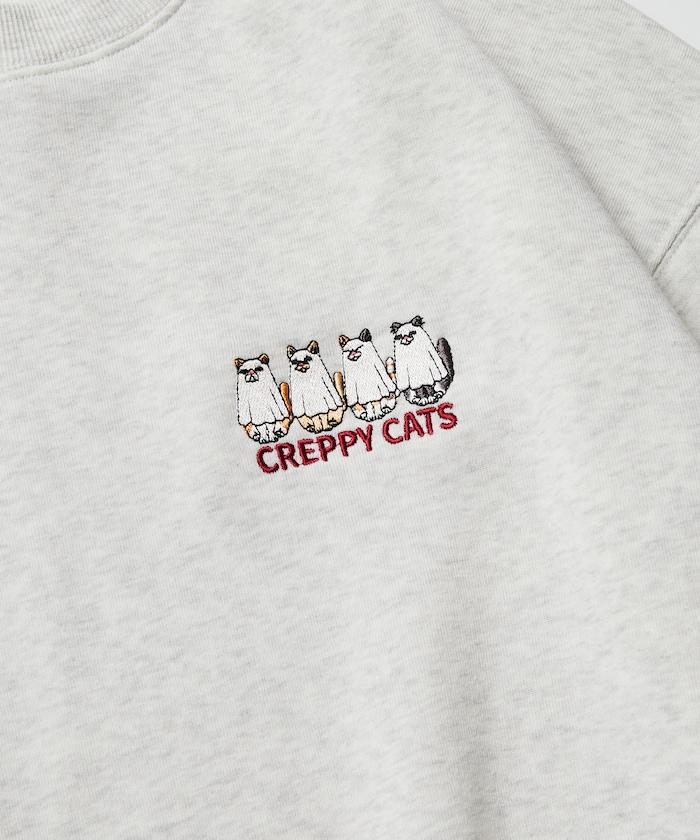 寬鬆版型背面印花圓領衛衣 / CATS GHOST