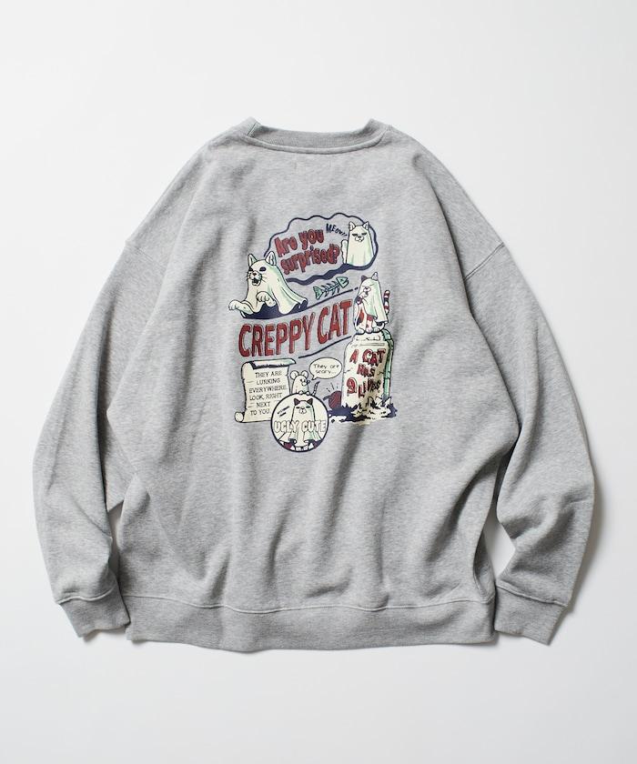 寬鬆版型背面印花圓領衛衣 / CATS GHOST