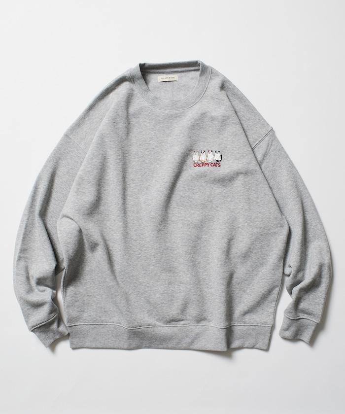 寬鬆版型背面印花圓領衛衣 / CATS GHOST