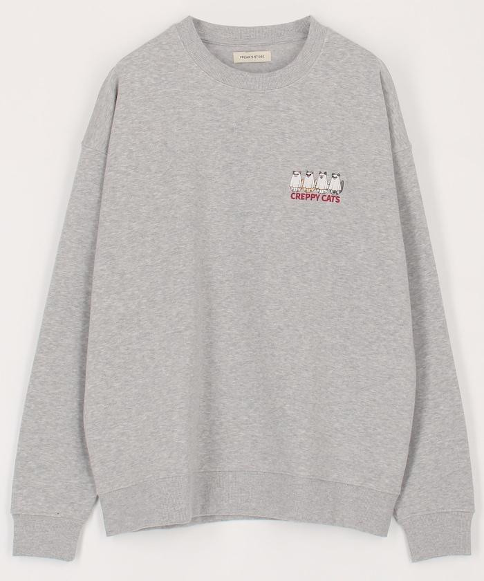 寬鬆版型背面印花圓領衛衣 / CATS GHOST