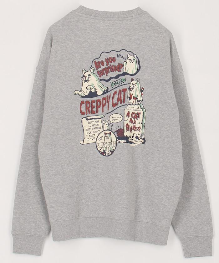 寬鬆版型背面印花圓領衛衣 / CATS GHOST