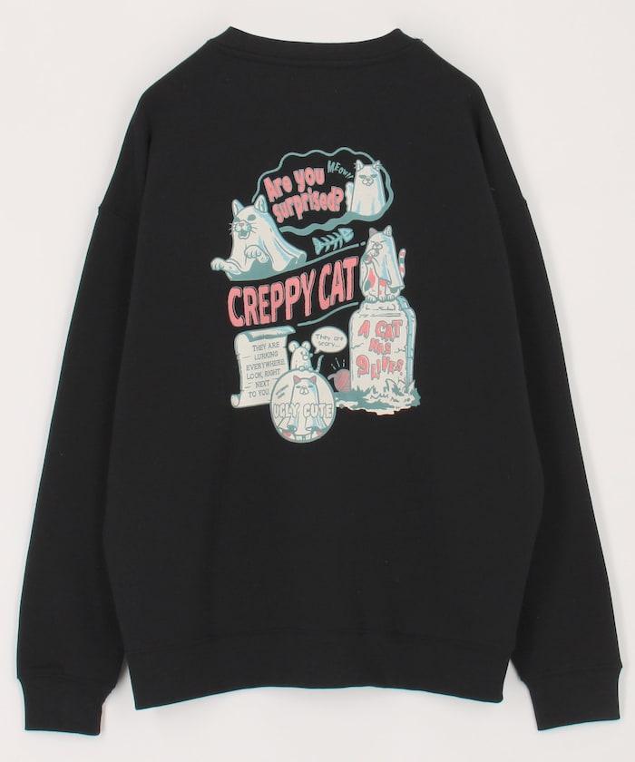 寬鬆版型背面印花圓領衛衣 / CATS GHOST