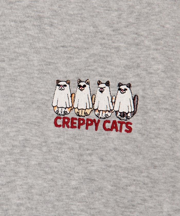 寬鬆版型背面印花圓領衛衣 / CATS GHOST