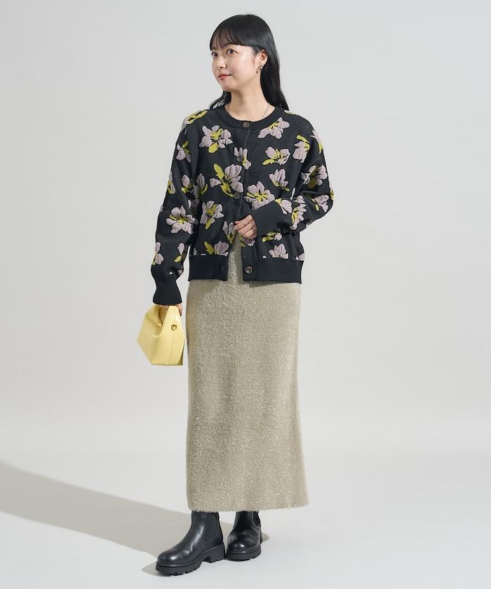 絨圈提花針織開衫