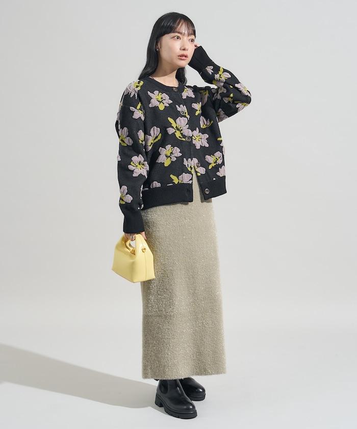 絨圈提花針織開衫