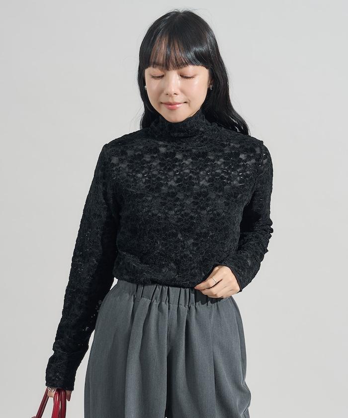 磨毛蕾絲上衣