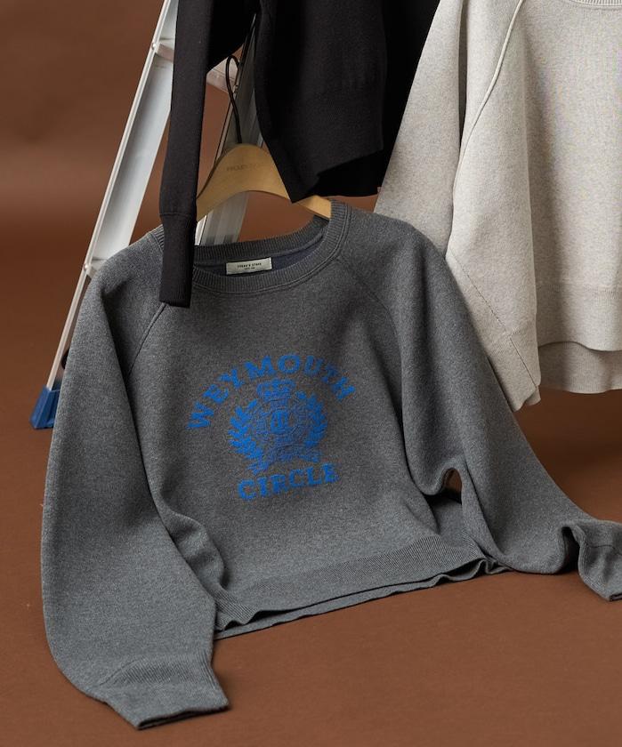 【可機洗】衛衣風格字母針織套頭衫