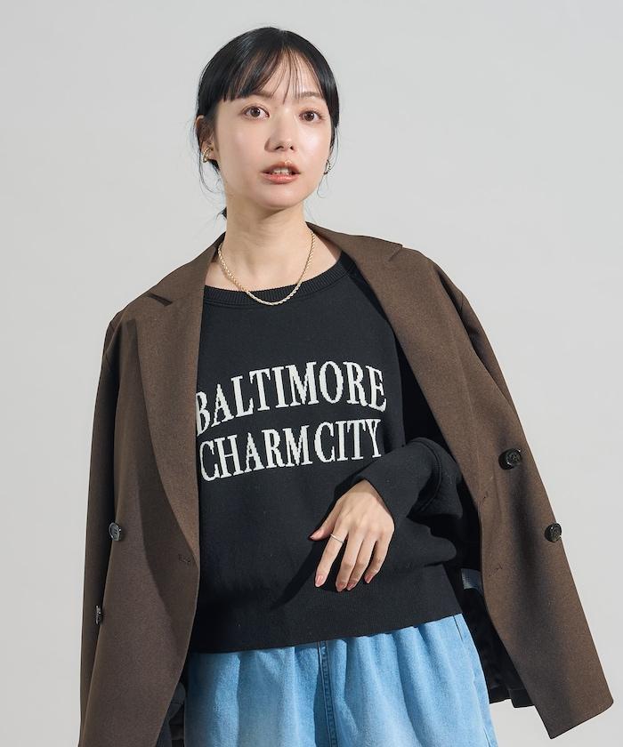 【可機洗】衛衣風格字母針織套頭衫