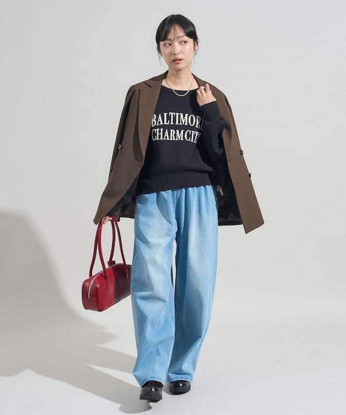 <有小個子尺碼>加絨水洗牛仔休閒褲