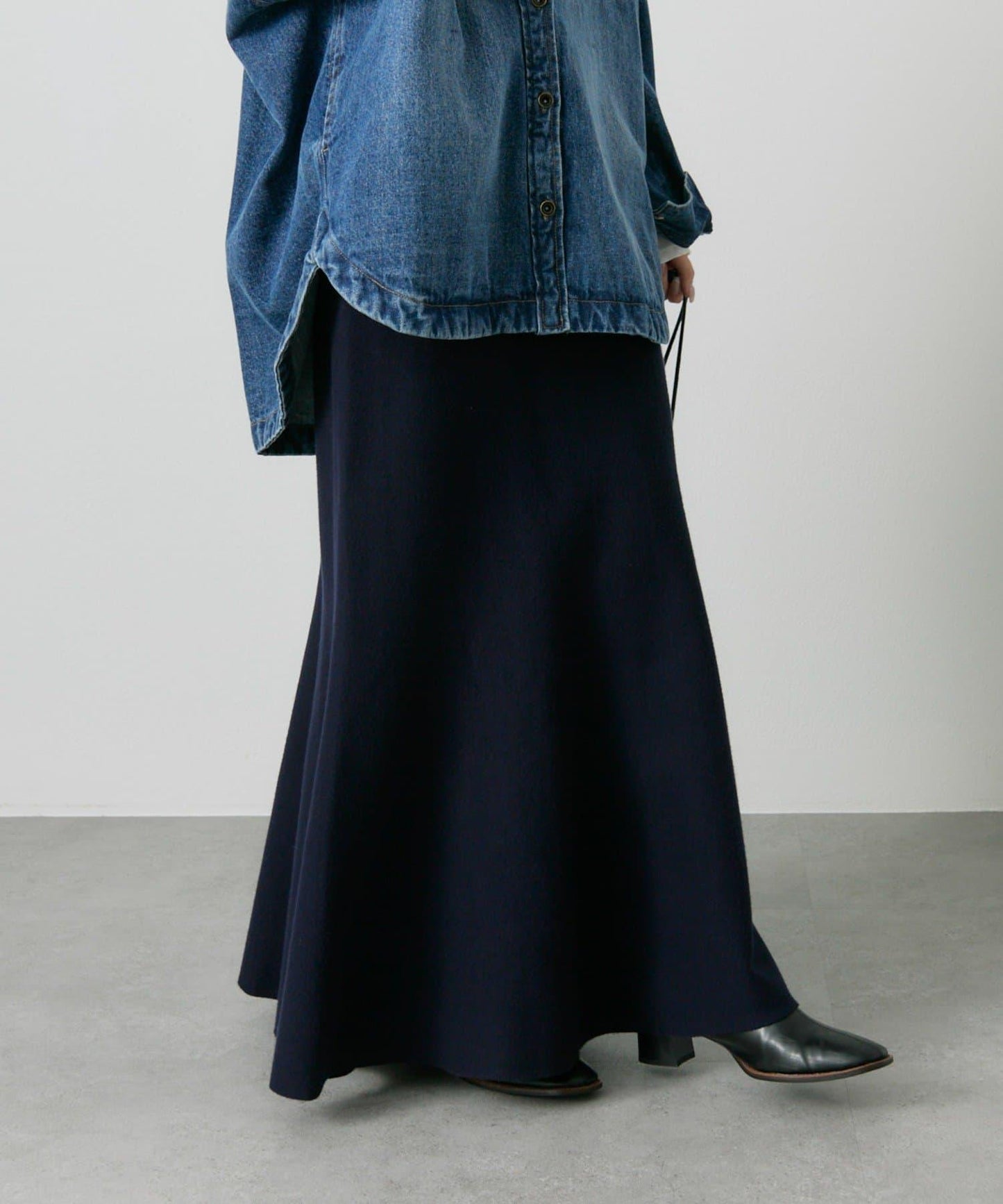 【/復刻】米蘭羅紋針織半身裙