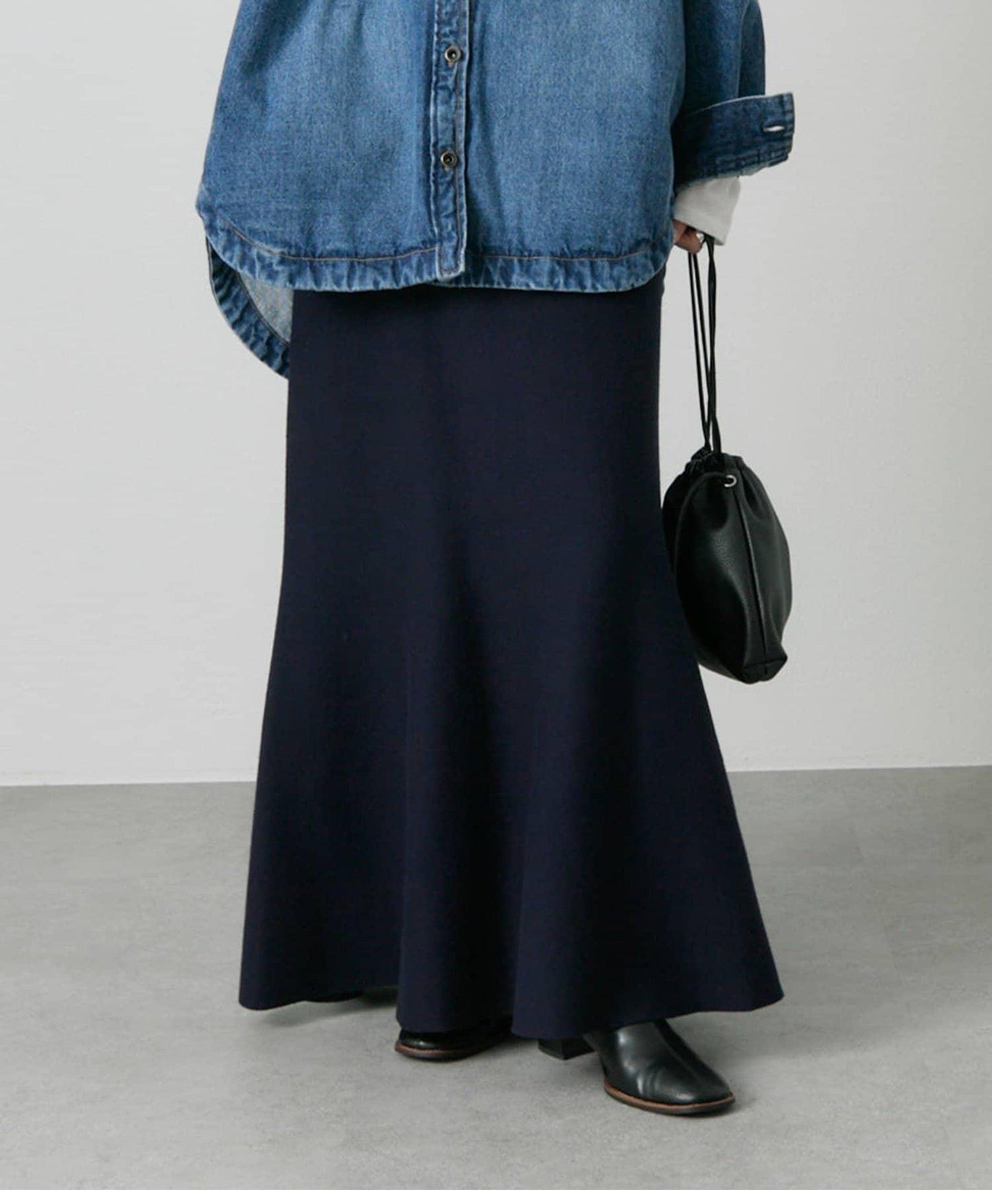 【/復刻】米蘭羅紋針織半身裙