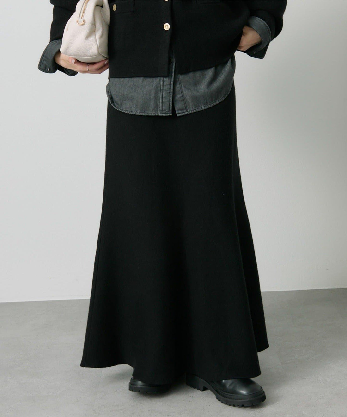 【/復刻】米蘭羅紋針織半身裙