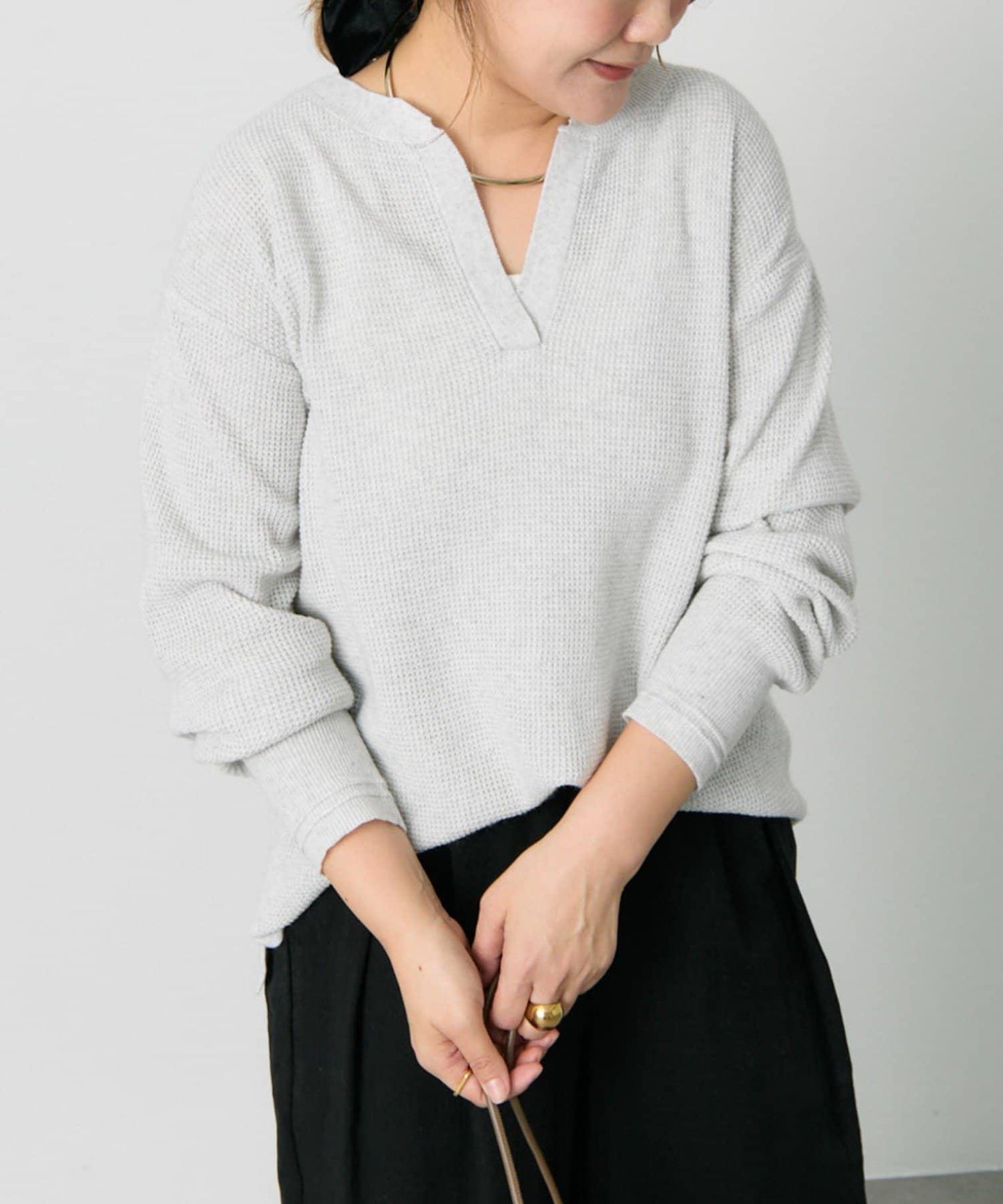 亨利領華夫格針織衫