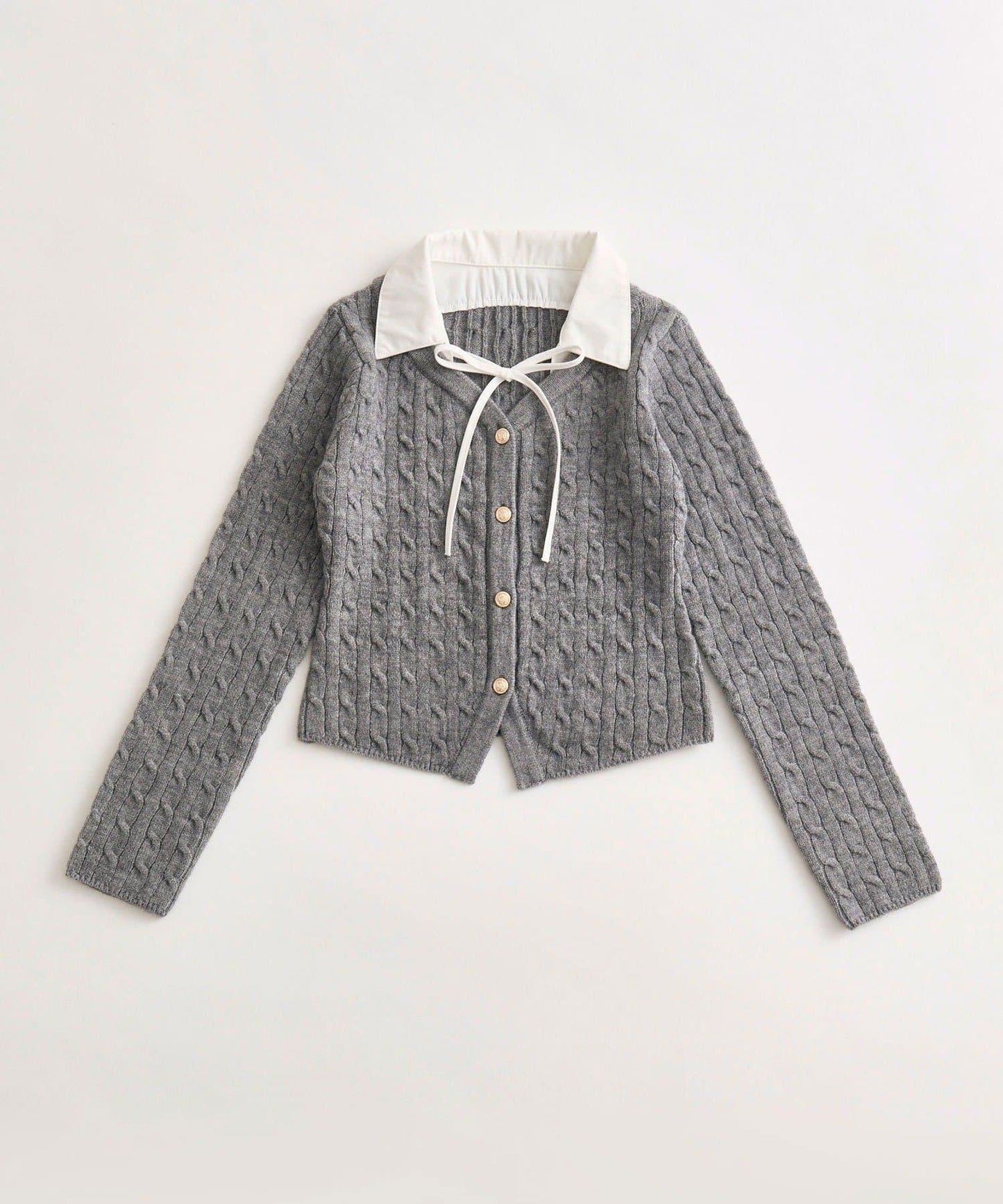 金色紐扣疊穿針織衫